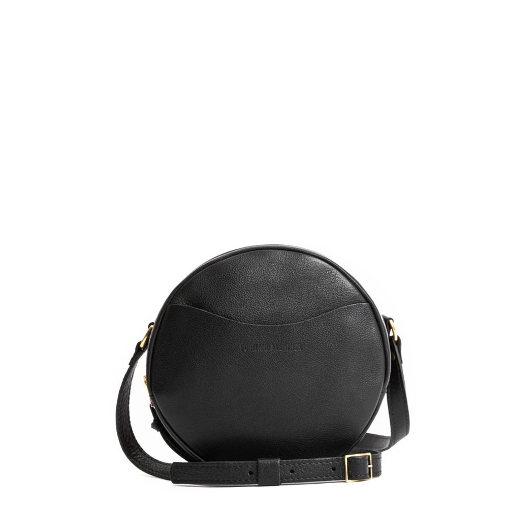Used Portland Leather Small Circle Crossbody Black